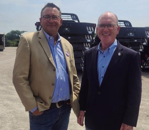 Oklahoma Representative Josh Cantrell, left, and Oklahoma Senator JerryAlvord, left, were both on hand at the presentatiion. Andrea Dunlap • The Madill Record