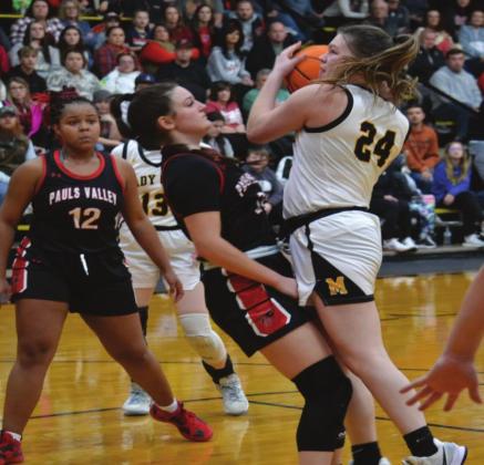 Allyson Knight goes for a layup during the Madill v Pauls Valley game. Summer Bryant • The Madill Record