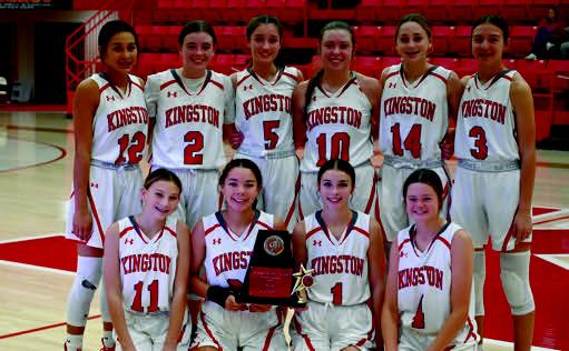 The Kingston 8th grade girls basketball team also won the Kingston tournament after beating Plainview 29-17.