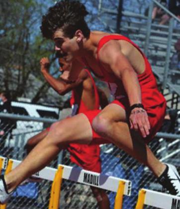 Damon Rowe during a 2021 track competition. Summer Bryant • The Madill Record