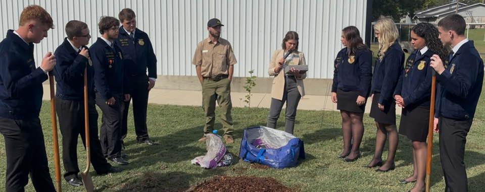 The Oklahoma City National Memorial Museum brought their Journey of Hope Presentation to the Madill High and Middle Schools on October 9. The speaker was Norman Yeingst and they planted a Survivor Tree Sapling. Courtesy photos