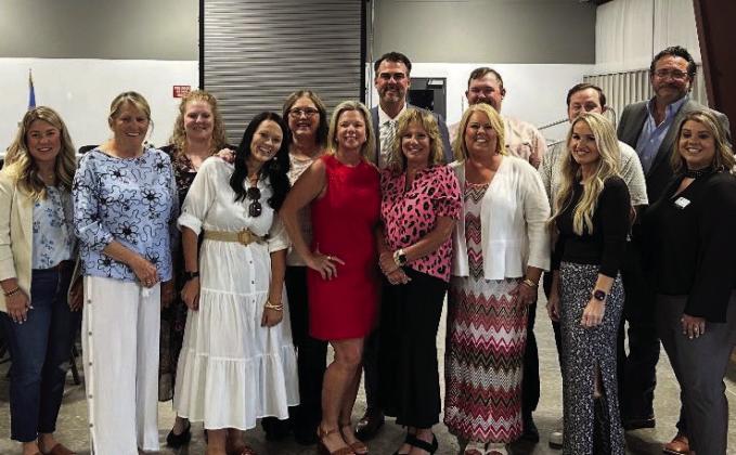 Oklahoma Governor Kevin Stitt addressed Marshall County residents to discuss ways to bring more businesses to Marshall County. He also discussed the TIF tax proposal. Courtesy photos
