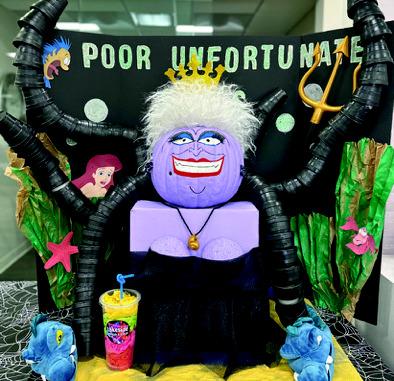 First United Bank Madill held a pumpkin decorating contest. 1st place was 'poor unfortunate souls', above; 2nd place was 'Sleeping Beauty', top right; 3rd was 'Ursula', bottom right. Courtesy photos