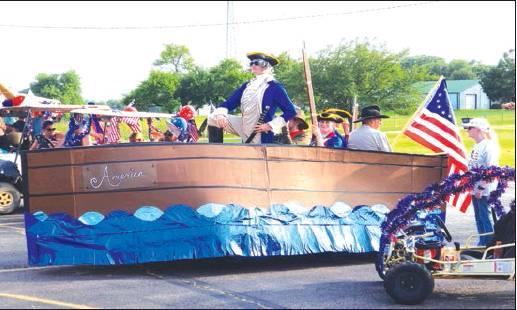 Courtesy photo The 17th Annual Buncombe Creek Golf Cart Regatta had 67 entrants on July 4. Most carts were patriotic themed, including one with George Washington crossing the Delaware.