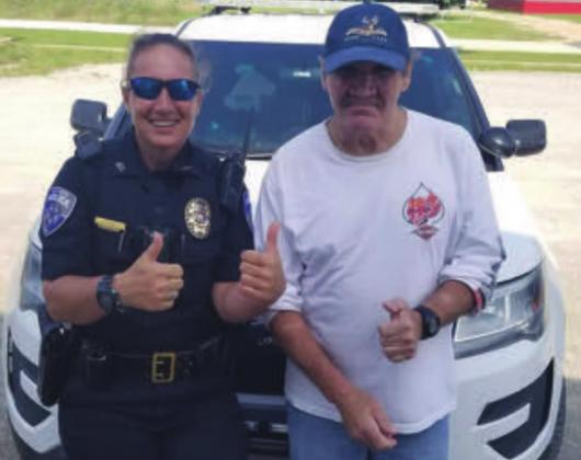 Dickson Police Officer Melissa Tweedy, left, began life saving CPR on William Thomas, right. He survived the “Widow Maker” heart attack due to Tweedy’s and other emergency offi cials’ quick action. Courtesy photo