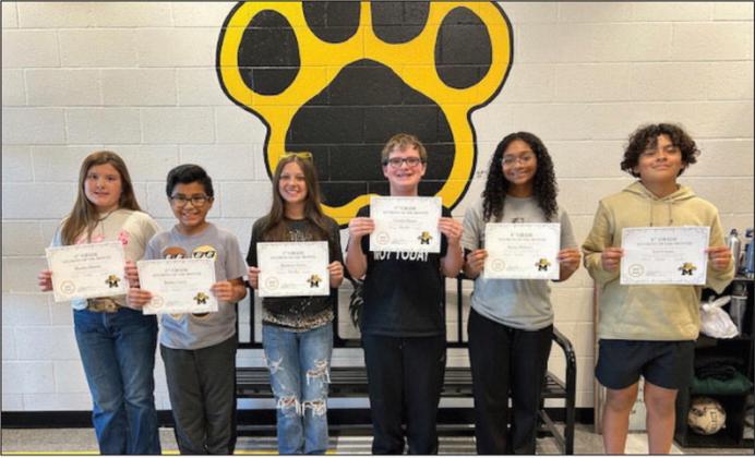 The Madill Middle School October Students of the Month are Haylin Hartin and Matthew Garcia, 6th grade; Kaydence Garcia and Camden Bargas, 7th grade; Karma Williams and Yael Corona, 8th grade. Courtesy photo