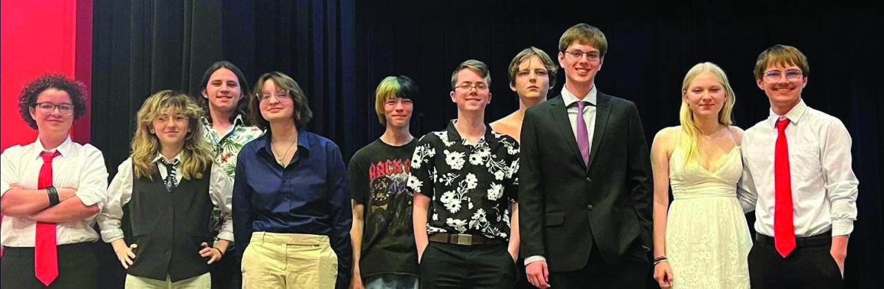 On April 18, the Kingston Percussion Ensemble competed at the OSSAA State Solo/Ensemble Competition where they received SUPERIOR ratings.The members are Lailey Irons, Taylin Stewart, Braden Wolfe, Jewel Straub, Colton Dornan, Liam McElroy, Aiden Khan, Aspen Fowler, Allen Smith and Kaibri Prater. Courtesy photo
