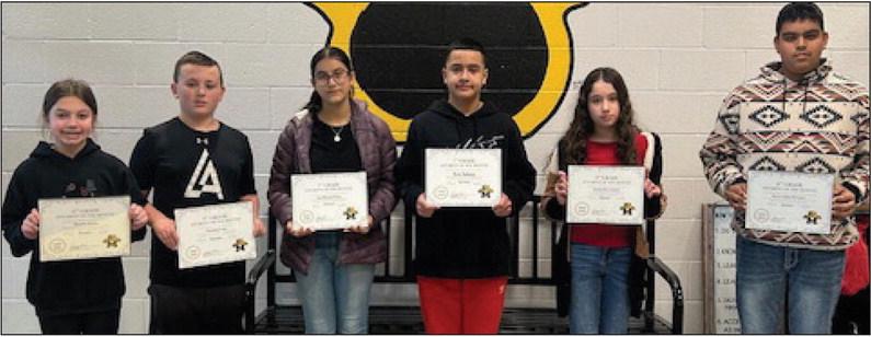 Madill Middle School January students of the month are Romina Recio Santillan and Ramon Aldaba-Hernandez, 8th grade; Eva Munoz-Perez and Xavi Salazar, 7th grade; Braylee James and Gunner Cain, 6th grade. Courtesy photo