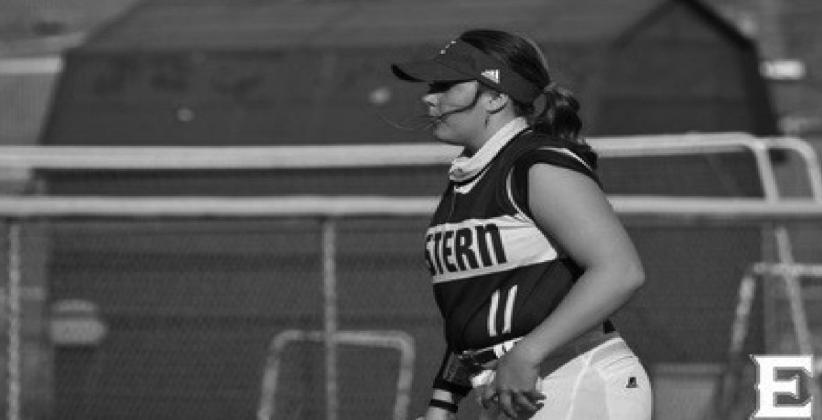 Tiffani Jewel Henri, one of the Mountaineers at Eastern Oklahoma State College, during their opening game for 2021. Courtesy photo