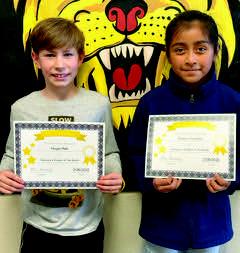 Madill Elementary 4th grade February Students of the Month Hayze Hale and Ximena Gonzalez. Courtesy photo