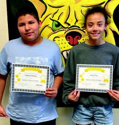 Madill Elementary 5th grade February Students of the Month Keagan Rodriguez and Alyvia Coles. Courtesy photo