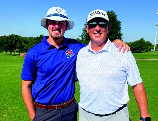 KHS athlete, Kase McAdams (pictured with Coach Hodges) made the OCA Golf All-State team. Courtesy photo