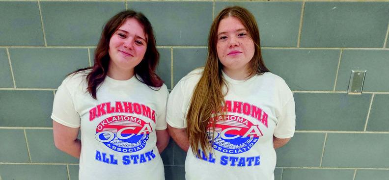 Madison Barrow, left, wrestled on the All State Girls East for 170 lbs. division and Madelyn Ritchie, right, wrestled on the All State East Girls for the 235 lbs. division. Courtesy photo