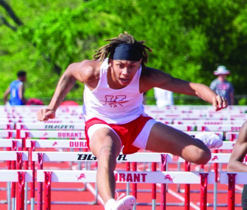 Cash Walker won the 110 meter and 300 meter hurdles. Matt Swearengin