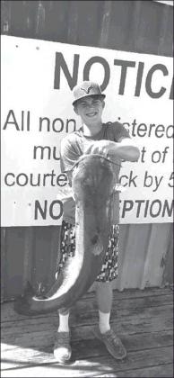 D’Linda Henson • Buncombe Creek Resort Marina Jadeyn Bryant of Richland Springs, Texas caught this catfish off of the cleaning dock at Bumcombe Creek Resort Marina on June 29. Bryant is the grandson of Rodney and Leah Doty.