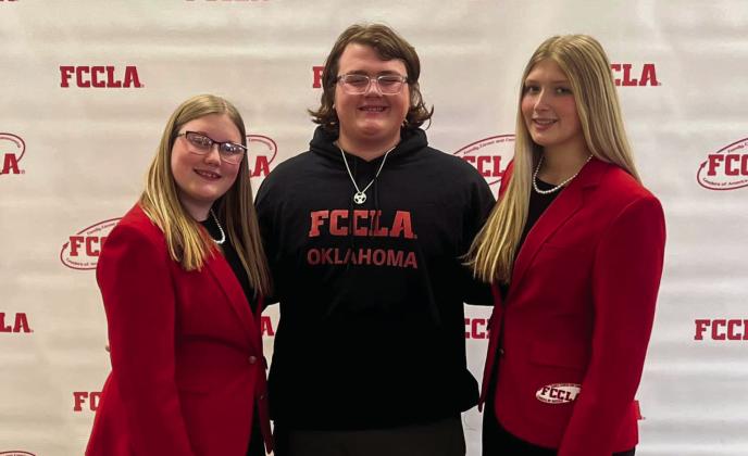Three Kingston students placed in the Top 3 at the FCCLA State Event. Jamie Sinclair and Ella Weaver placed in the Chapter Service Project Level 2 and Kooper Walker placed in the Job Interview Level 2 event. Courtesy photo