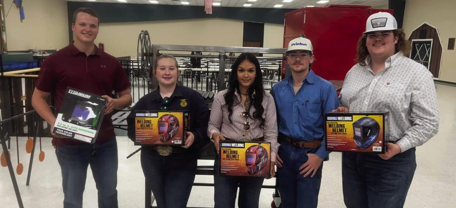 Madill FFA students attended the Fresh Country Agricultural Mechanics Show in Hugo on February 26. Tyce Pruitt won 1st in class with his Santa Maria grill and went on to be reserve grand champion overall; Chance Whitman and Ben Perkins won 1st in class with their single axle trailer; Luz Gomez took 1st in the outdoor recreation class with her picnic table and Grace Hartin also exhibited an exceptional fire pit but fell just short of the top three. Courtesy photo