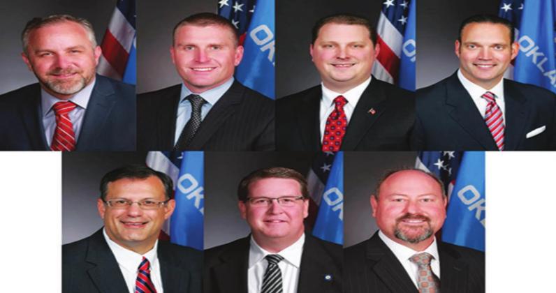 Seven Oklahoma lawmakers — all Republicans in leadership positions — each have more than $100,000 in their campaign coffers as of Jan. 1. They are, clockwise from top left, Sen. Greg Treat, Rep. Chris Kannady, Rep. Jon Echols, Rep. Charles McCall, rep. Kevin Wallace, Sen. Greg McCortney and Rep. Terry O’Donnell. Oklahoma Watch