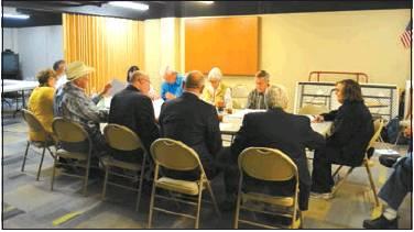 Matt Caban • The Madill Record Members of the Board of Control, Alliance Health Madill staff and guests gather at the Oct. 22 board meeting in the lower level of Alliance Health Madill.