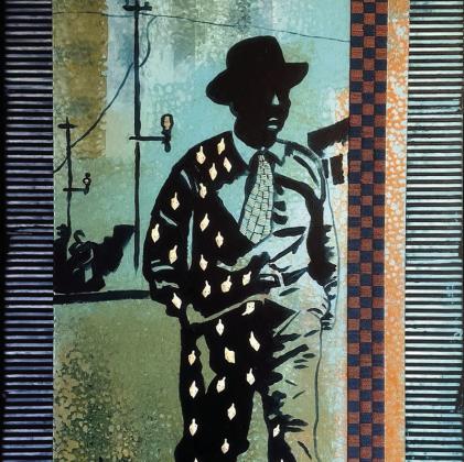 Norman artist Billy Hensley took first place in Mixed Media category with “Finding My Way to the Past”. Courtesy photo