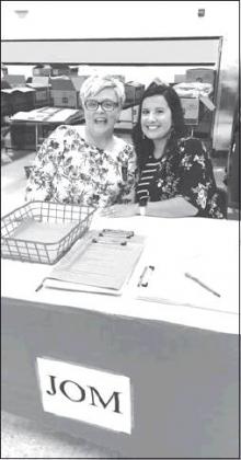 Courtesy Photo Madill Elementary School Principal Kristi Birdsong, and second grade teacher Veronica Clement are all smiles at the enrollment event.