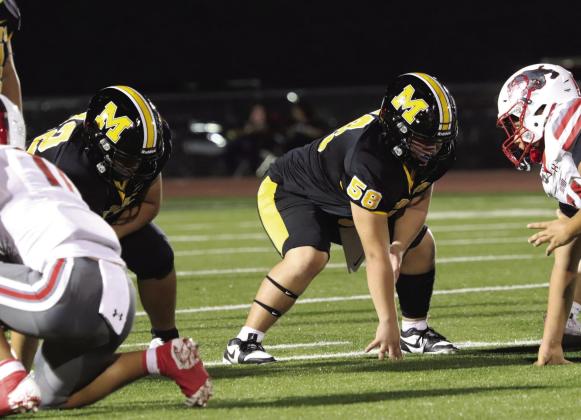MHS senior, Aaron Rodriguez, gets into position for the play. Courtesy photo