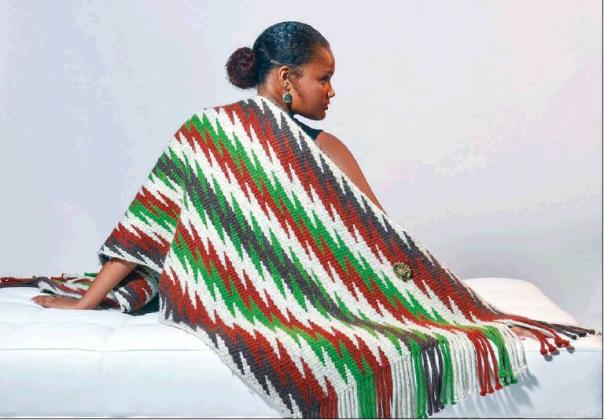 Courtesy Photo “Finger Woven Shawl” created by Chickasaw Nation master Tyra Shackleford was purchased by the National Museum of the American Indian in Washington, D.C.