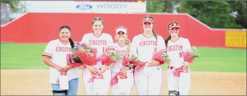 The Kingston softball seniors are, left to right: Taloa Lewis, AJ Stepp, Sydney Navarrett, Payton Dougherty and Jayda Foster. Courtesy photo