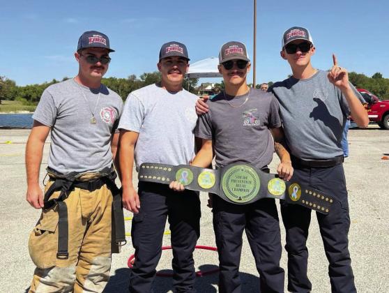 Courtesy photo The relay champions from left to right: Holden McGahey, Jordan Herndon, Devin Mclaughlin and Stephen Crochet.