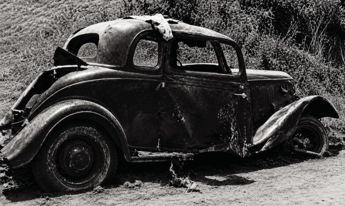 The car after it was removed from the Salt Fork of the Red River. Courtesy photo