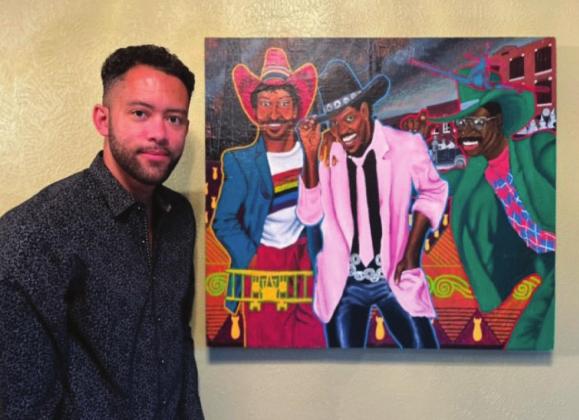 Courtesy photo Chickasaw artist Chance Brown and his piece "Greenwood, Archer &amp;amp; Pine" was voted "People's Choice of the 2021 Southeastern Art Show and Market. Submitted photo.