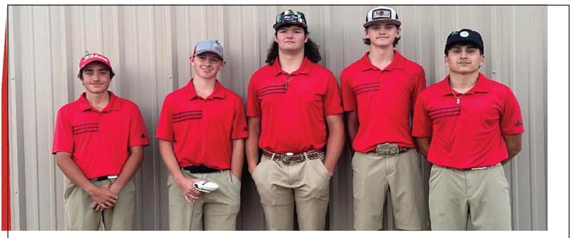 The Kingston boys’ golf team qualified for the state meet. From left to right: Dawson Holder, Thomas Hawkins, Luke Easley, Aaron Ellis and Sammy McNeil. Courtesy photo