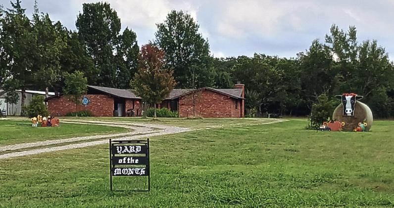 Pat and Patty Tickel were selected as the October Madill Rose and Garden Club's October Yard of the Month. Jayson Pruitt