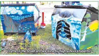 Battle of the brush entries done by high school students.