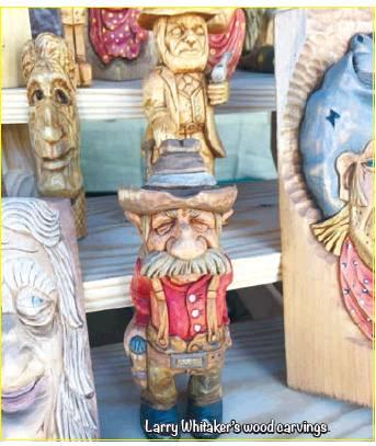 Larry Whitaker’s wood carvings.