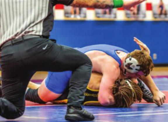 Payton Thomas dominates competitor at USA Wrestling’s Brian Keck Memorial Preseason National Tournament. Courtesy photo