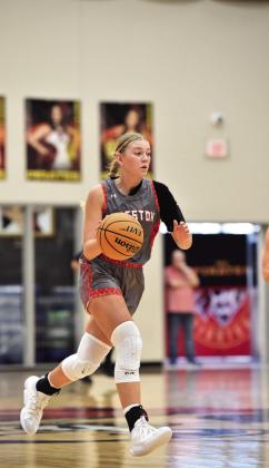 Emily Bellittini races down the court. Crockett Uber