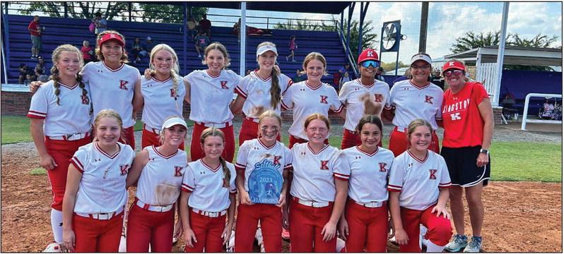 The Kingston Middle School girls softball team won the Rock Creek Softball Tournament on September 17. The win came after the Lady Redskins defeated Calera 4-2 in extra innings. Courtesy photo