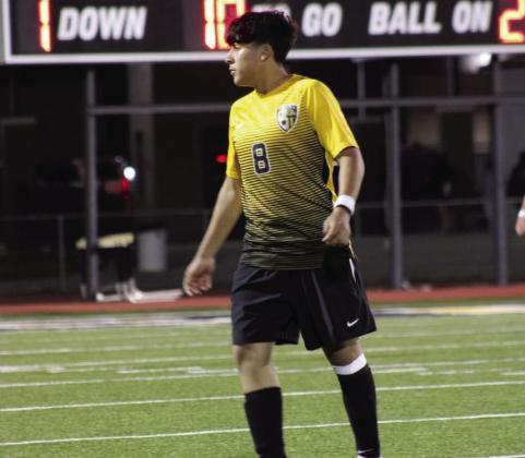 Madill Wildcats soccer beat Newcastle 2-1 in a double overtime game on April 21. Above left: Dilan Ortiz falls to his knees after a shot. Above right: Rodrigo Guevara assesses the field. Summer Bryant