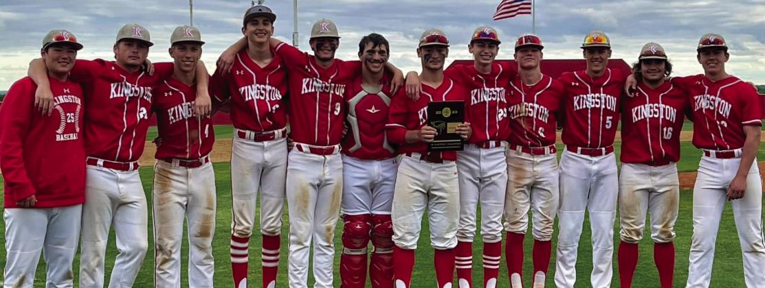 The Kingston Redskins boys’ baseball team won the Bi-District Championship on April 29. They will advance to the Regional Tournament on May 4. Courtesy photo