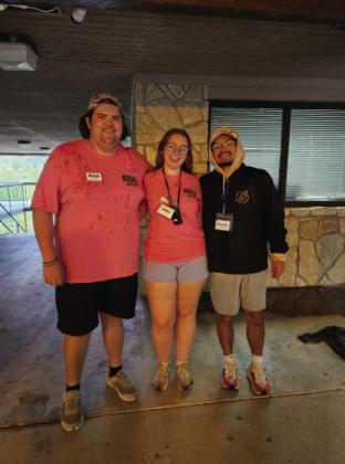 Madill students and alumni attended Camp RYLA, a Rotary-based leadership camp. Pictured left from left to right: Claire Hartin, Hallie Wallace, Kaydence Bourland, Sophie Butts, Mekayla Westbrook, Brylon Gibson and Dylan Castaneda. Pictured right: Ben Perkins, Addyson Miller and Aroddy Camacho. Courtesy photos