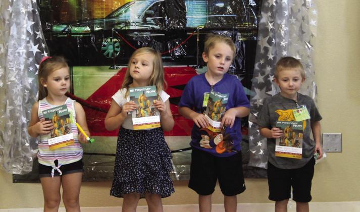 The top readers in the four-year-old to 1st grade division were Lydia Harrison, Lexi Springfield, Evan Neeley and Wyatt Wright. Courtesy photo