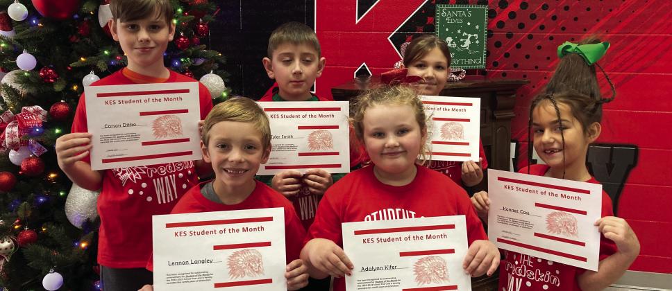 Courtesy photo The Kingston Elementary December Students of the Month are Carson Ditko, Tyler Smith, Rosalie Newton, Lennon Langley, Adalynn Kifer and Konner Cass. Not pictured Tucker Brown.