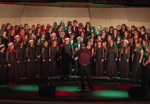 Courtesy photos The Kingston Middle School, left, and Kingston High School choirs held their Christmas concerts on December 11.