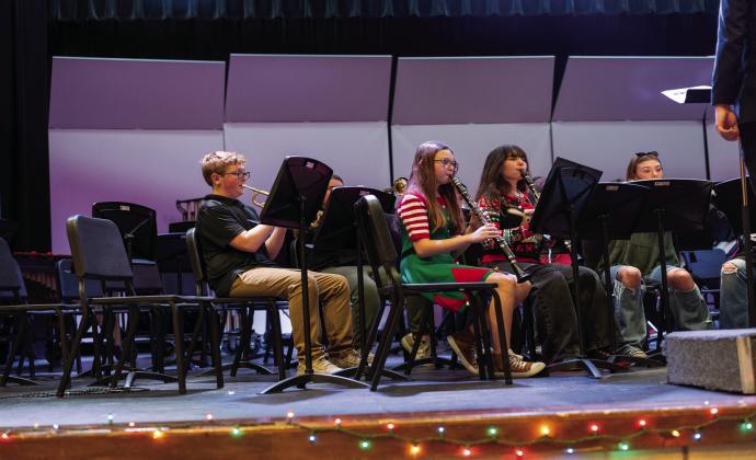 Courtesy photos The Kingston High School Jazz Band, left, and Kingston Middle School band, above, held their Christmas concerts on December 7.