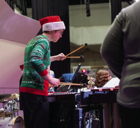 Courtesy photos Liam McElroy, who is part of the All-State Band, plays the xylophone during the concert.