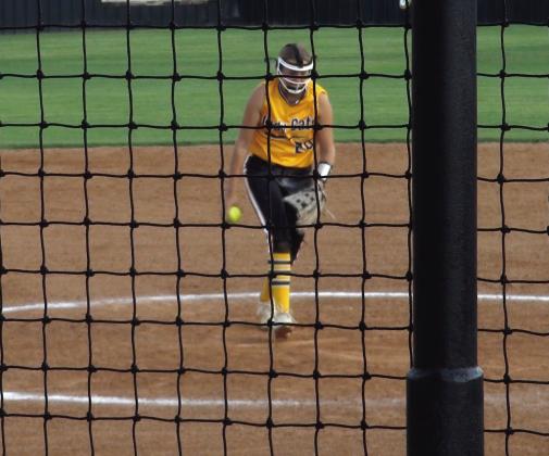 Peyton Arnold winds up for a pitch at the Roff Tournament. Courtesy photo