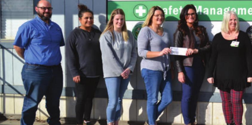 OK Steel and Wire raised $435 through the Greater Good Program. From left to right is Joel McAlister, Susan Crews, Michelle McGuire, Janie Laws, Stephanie Akin, and Natalie Moreno. Courtesy photo