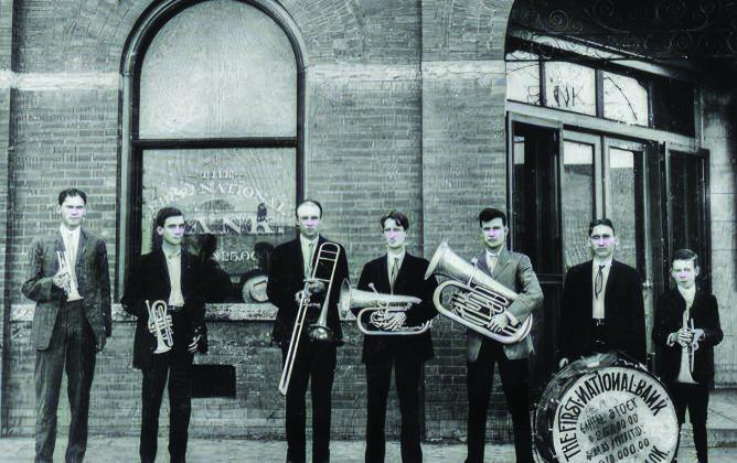 The original Kingston Booster Band of 1907 - From left to right: A.E. Findley, Walton “Doc” Landram, Wilburn Bryant, Pete Landram, Claud Maxey and Frank Landram. Courtesy photo
