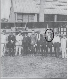 Dignitaries during the first day of Airmail. Bounds is circled. Photo courtesy of the Library of Congress